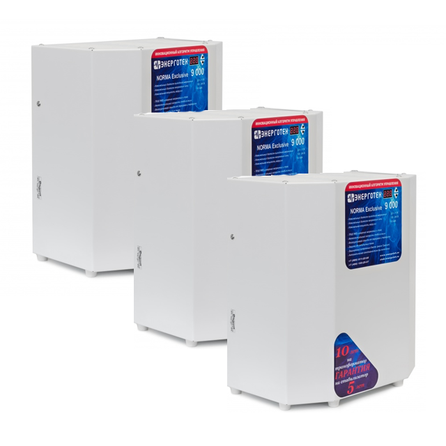 Трехфазный комплект NORMA Exclusive 27-3 (27кВА/27000ВА) стабилизатор напряжения Энерготех